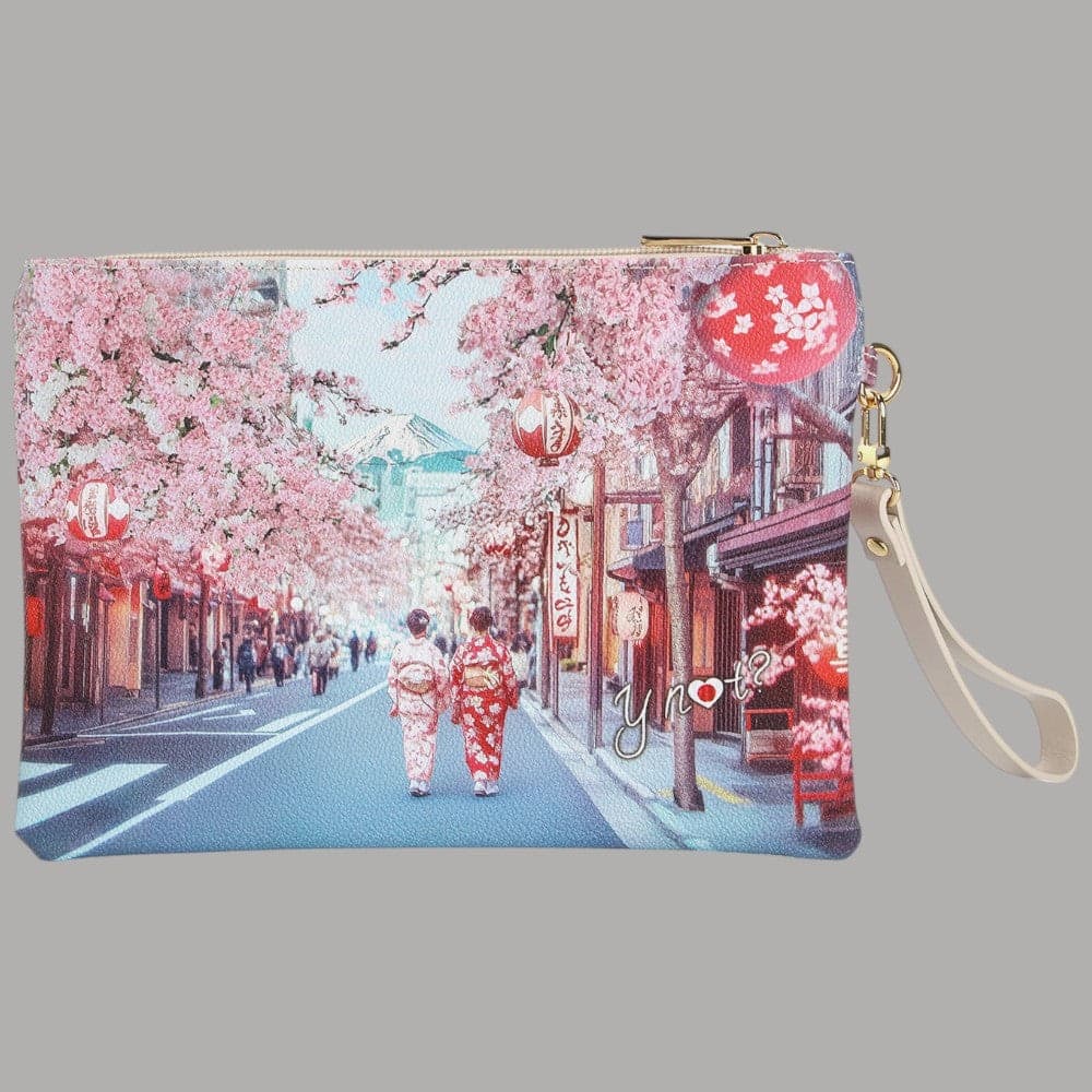 YNot Pochette Yesbag Stampa Città con Polsiera e Zip Frontale Elegante - 9