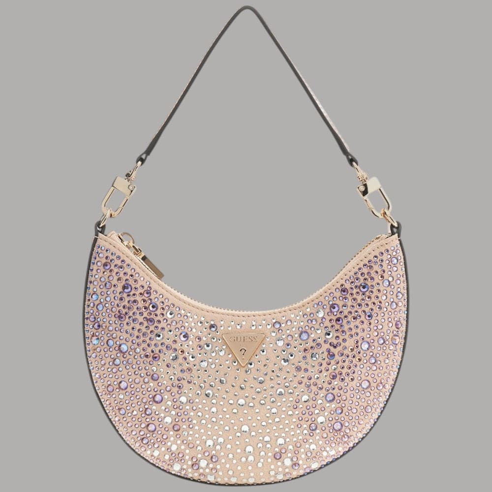 Guess Borsa Hobo Tasmin con Strass e Finiture Dorate Elegante - 22
