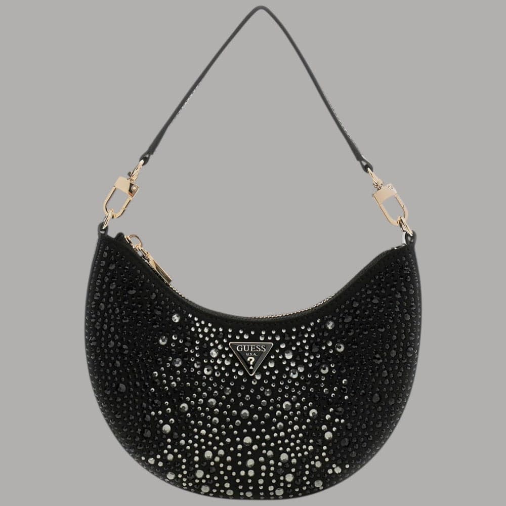 Guess Borsa Hobo Tasmin con Strass e Finiture Dorate Elegante