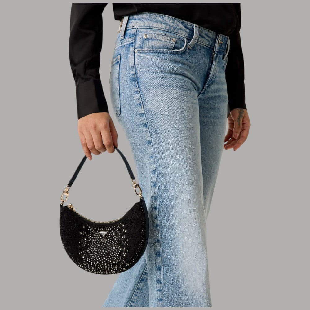 Guess Borsa Hobo Tasmin con Strass e Finiture Dorate Elegante - 2