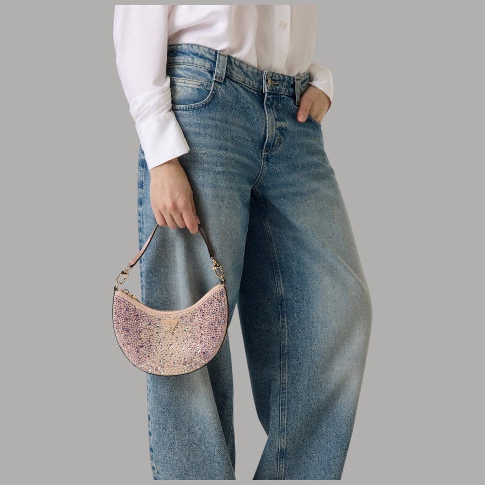 Guess Borsa Hobo Tasmin con Strass e Finiture Dorate Elegante - 15