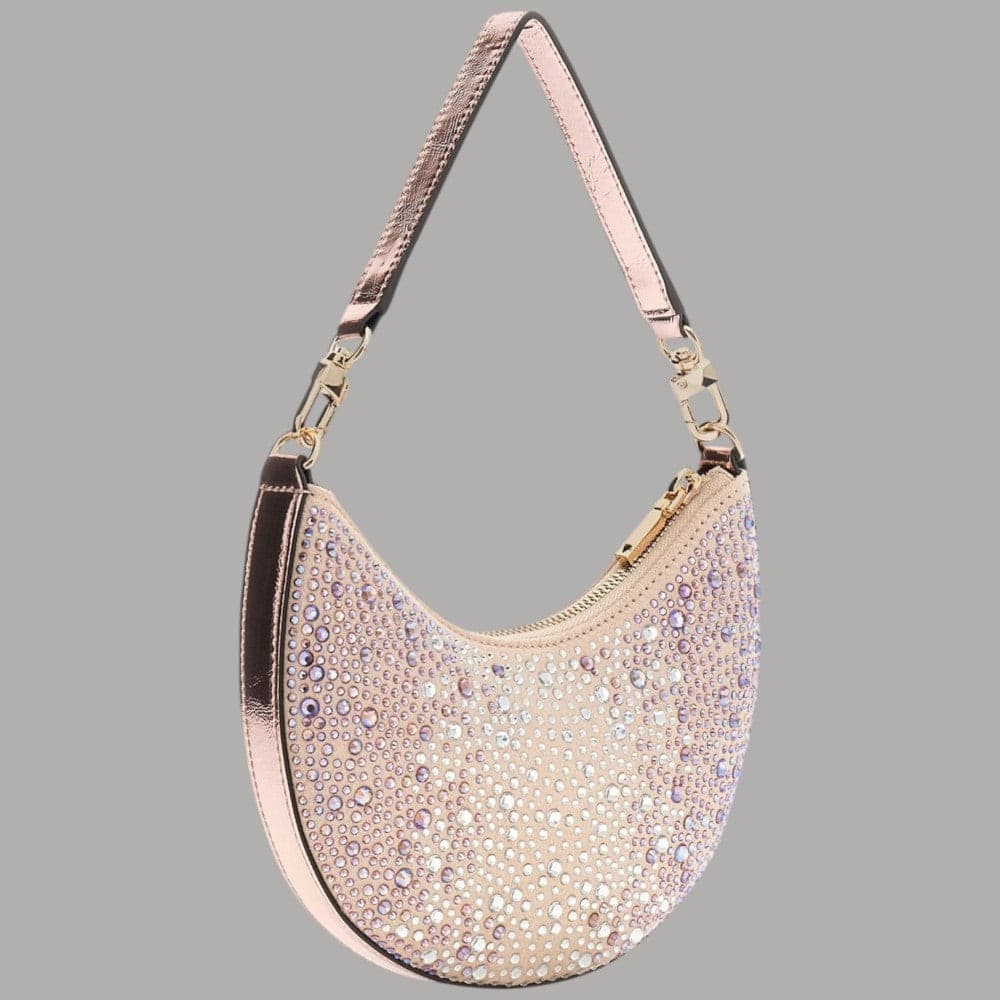 Guess Borsa Hobo Tasmin con Strass e Finiture Dorate Elegante - 16