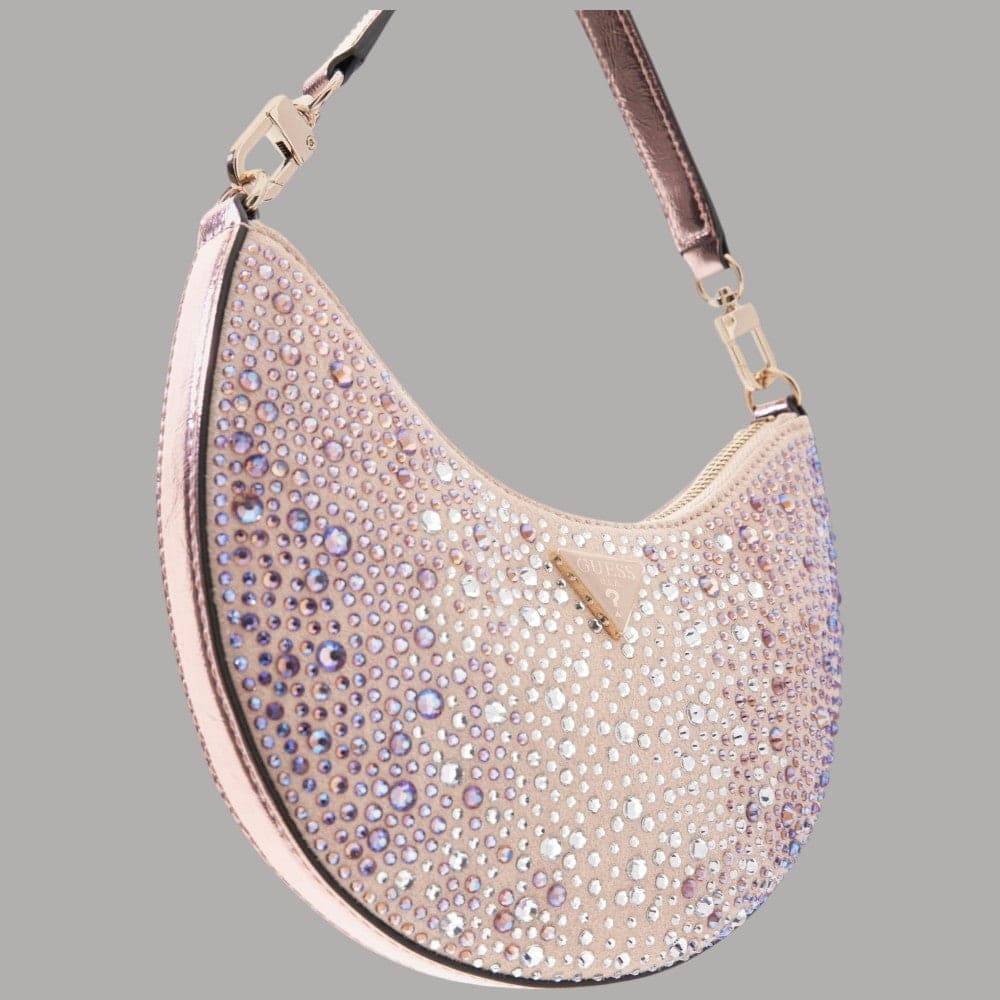 Guess Borsa Hobo Tasmin con Strass e Finiture Dorate Elegante - 18