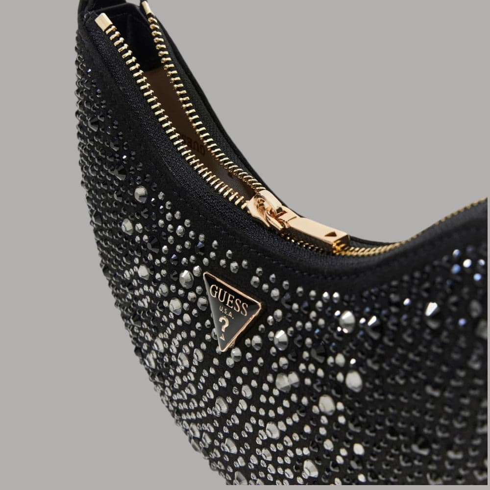 Guess Borsa Hobo Tasmin con Strass e Finiture Dorate Elegante - 4