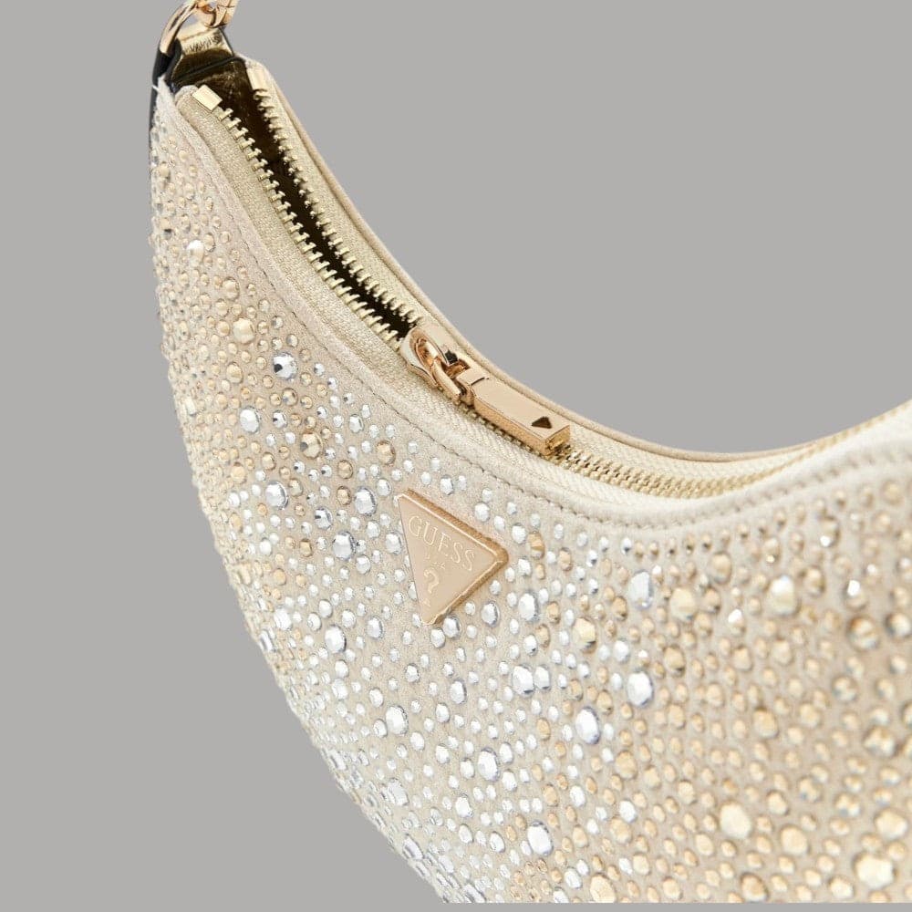 Guess Borsa Hobo Tasmin con Strass e Finiture Dorate Elegante - 8