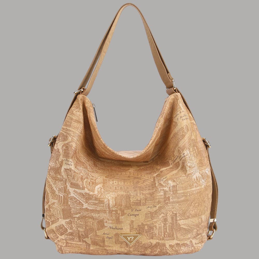 YNot Borsa Zaino Trasformabile Pratica e Chic in PVC e PU Collezione Roma - 8