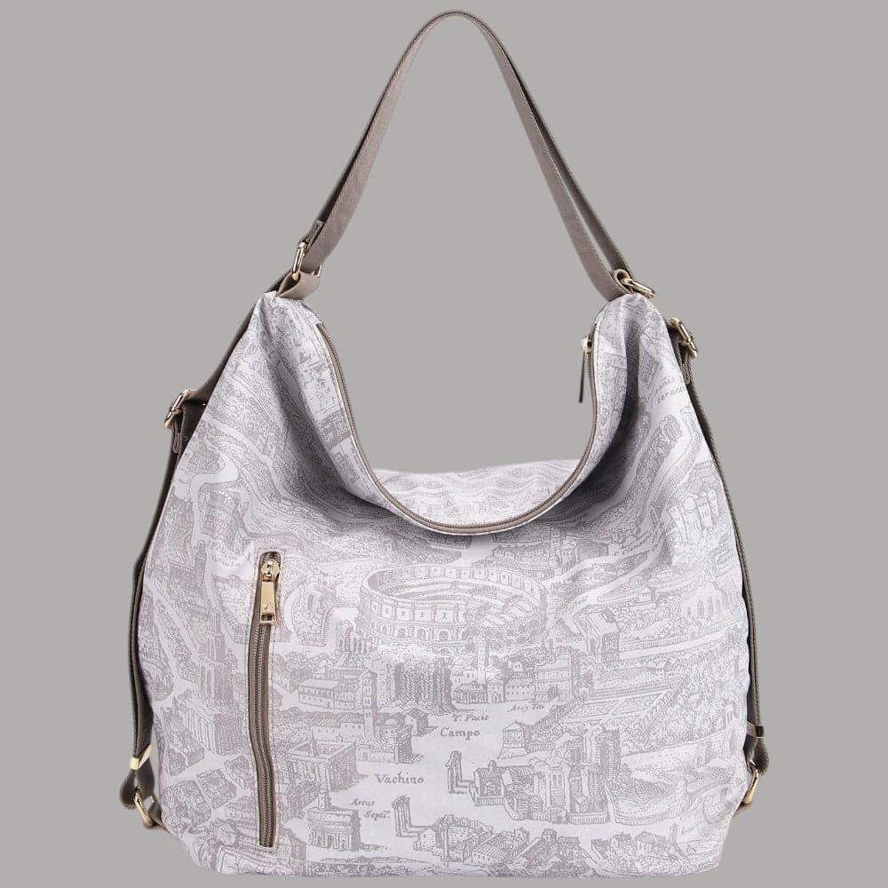 YNot Borsa Zaino Trasformabile Pratica e Chic in PVC e PU Collezione Roma - 3
