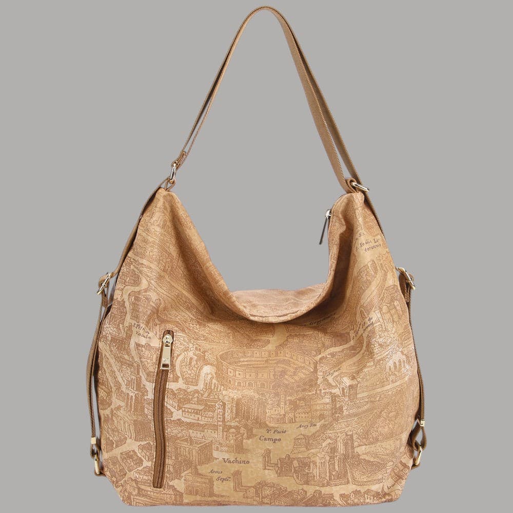 YNot Borsa Zaino Trasformabile Pratica e Chic in PVC e PU Collezione Roma - 6