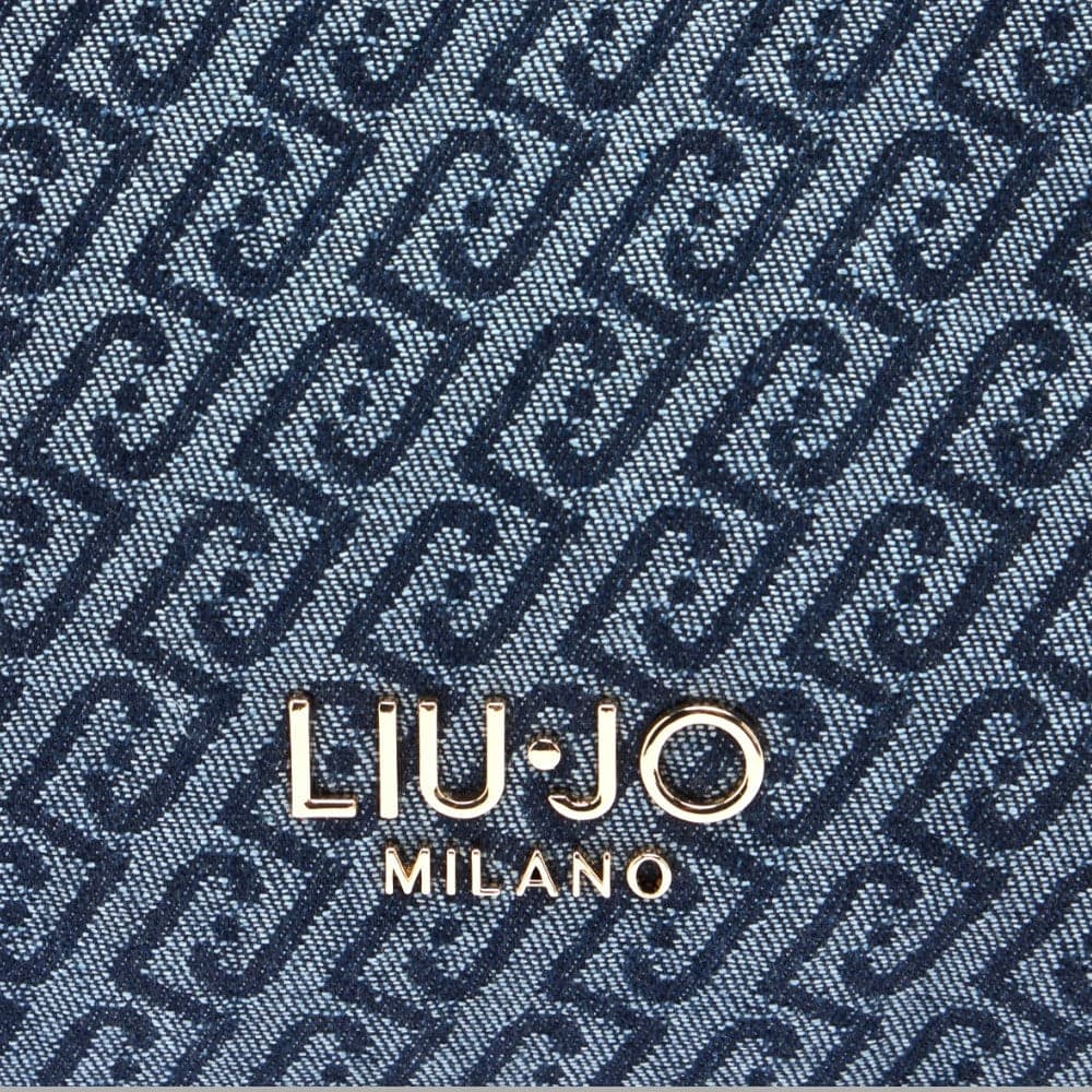Liu Jo Borsa Shopping Tote Denim Jacquard Elegante 30x12x23cm - 5