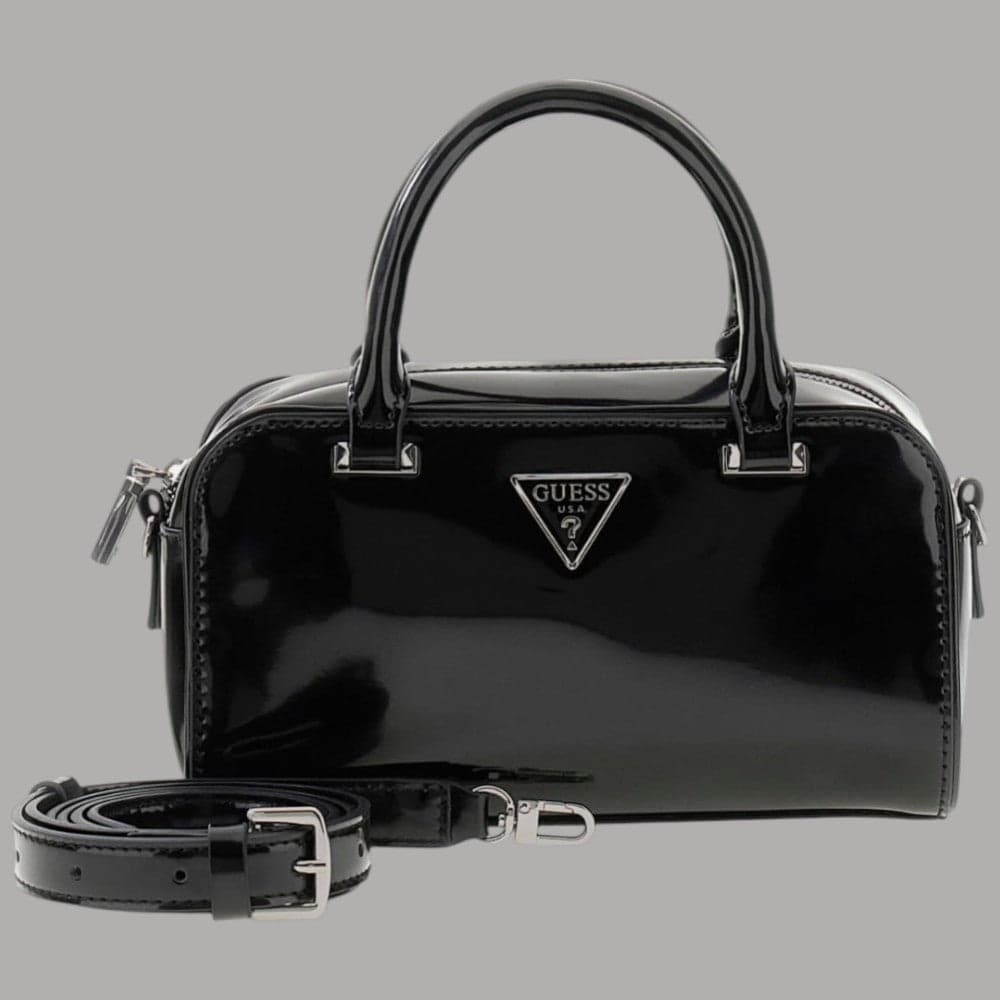 Guess Mini Borsa Lucida Arnela con Tracolla e Dettagli Argento - 8