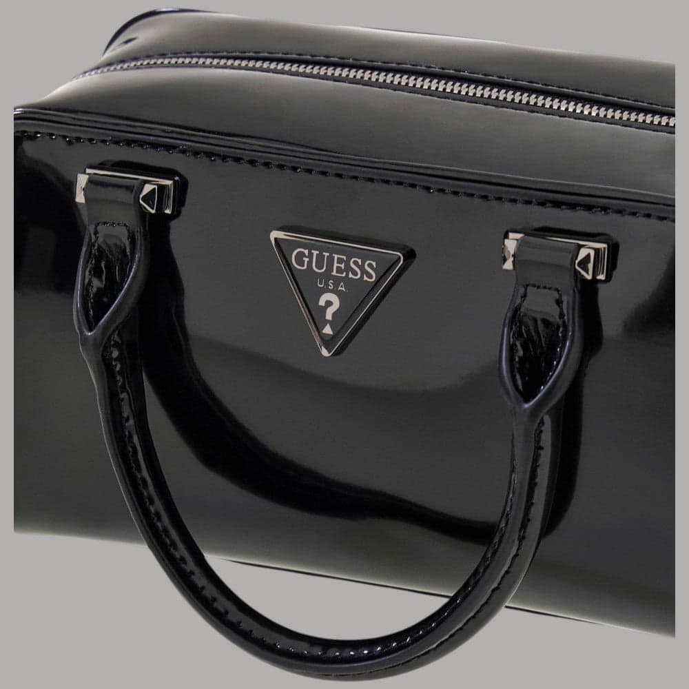 Guess Mini Borsa Lucida Arnela con Tracolla e Dettagli Argento - 9