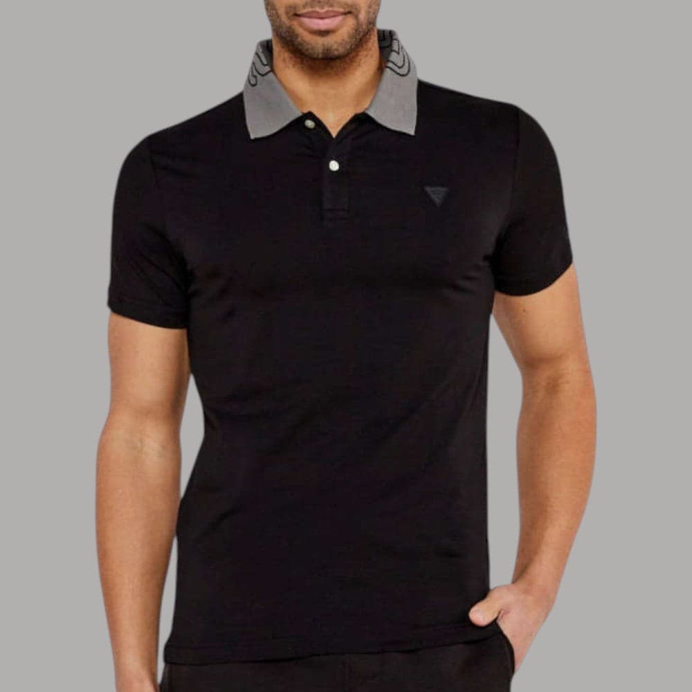 Polo Slim Uomo Guess con Logo Colletto e Triangolo Petto - 5