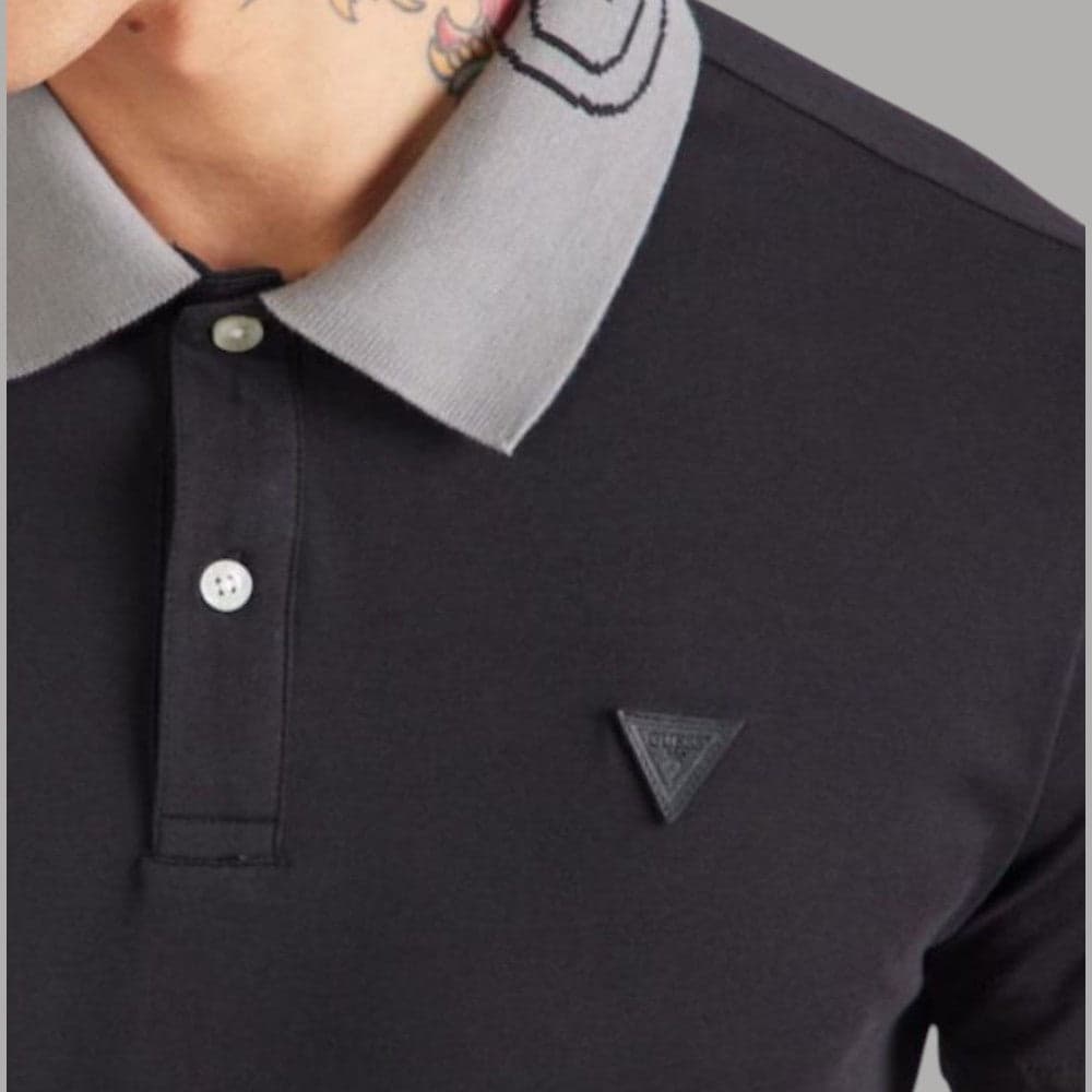 Polo Slim Uomo Guess con Logo Colletto e Triangolo Petto - 3