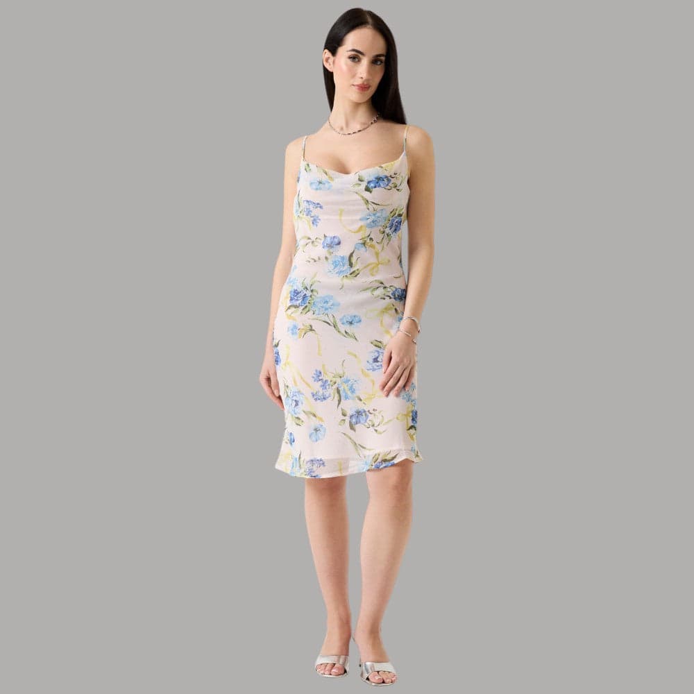 Vestito Guess Mini Floreale con Spalline Sottili e Scollo a U - 7