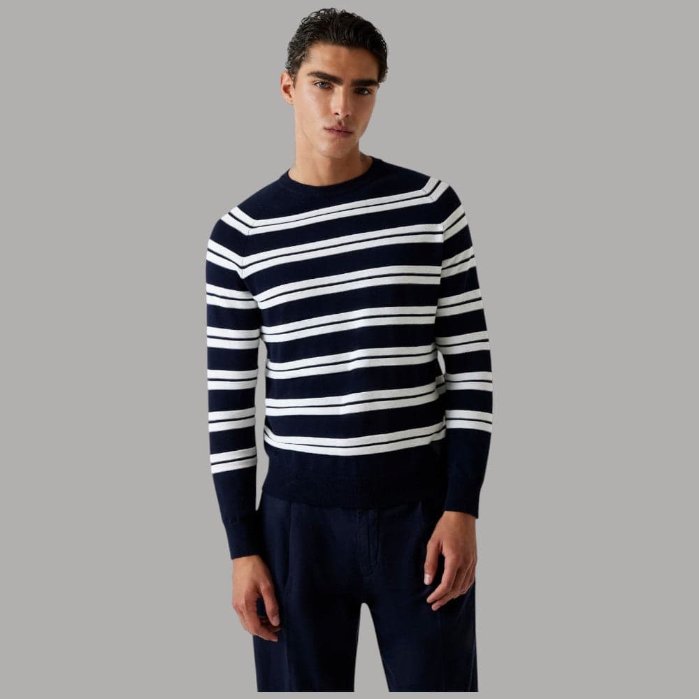 Guess Pullover a Righe Uomo Cotone Girocollo Regular Fit - 6