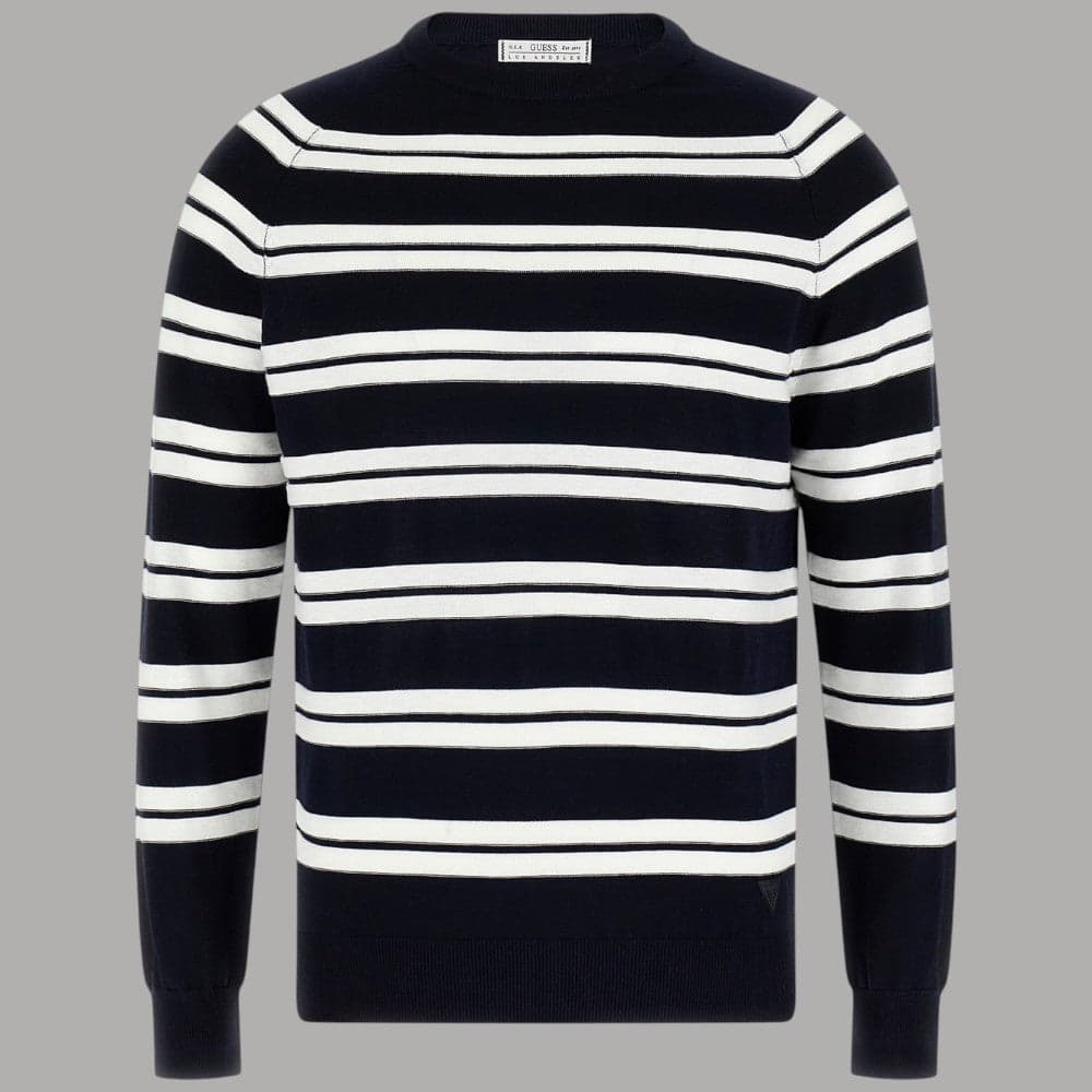 Guess Pullover a Righe Uomo Cotone Girocollo Regular Fit - 4