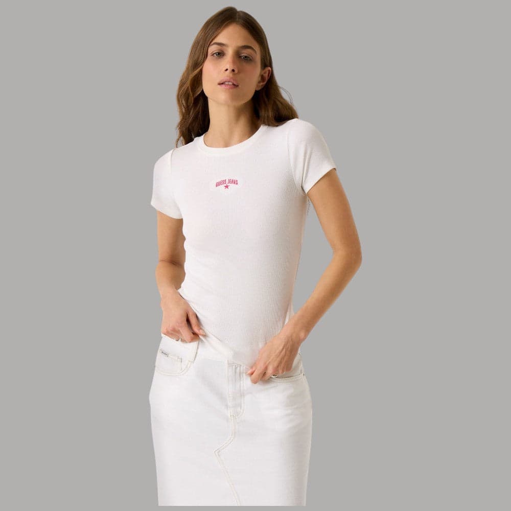Maglietta a Coste T-Shirt Guess GJ Stella Ricamata Slim Fit - 5
