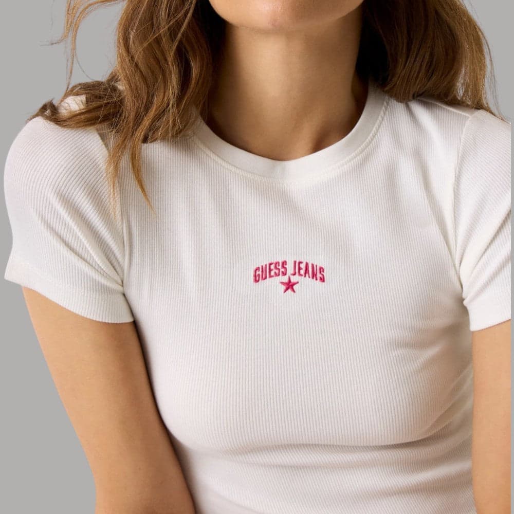 Maglietta a Coste T-Shirt Guess GJ Stella Ricamata Slim Fit - 2