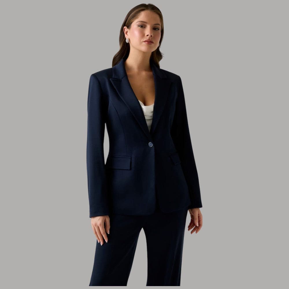 Giacca Guess Blazer Blu Chloe con Bottone Gioiello in Viscosa - 6