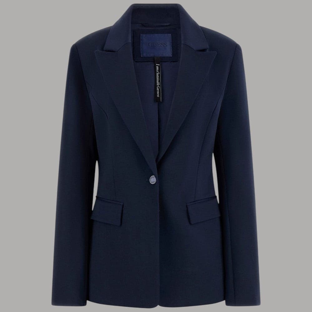 Giacca Guess Blazer Blu Chloe con Bottone Gioiello in Viscosa - 5