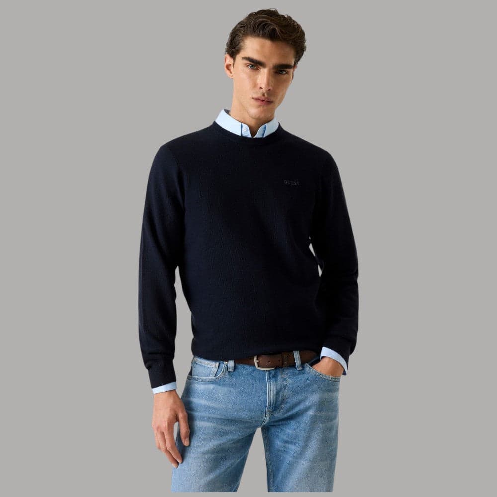 Guess Maglione Uomo Lyocell con Ricamo Logo sul Petto - 6
