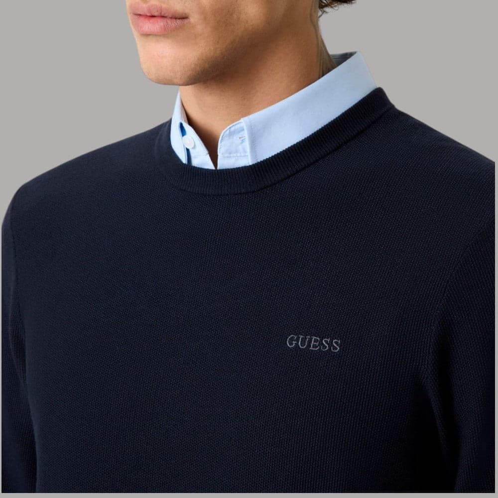 Guess Maglione Uomo Lyocell con Ricamo Logo sul Petto - 4
