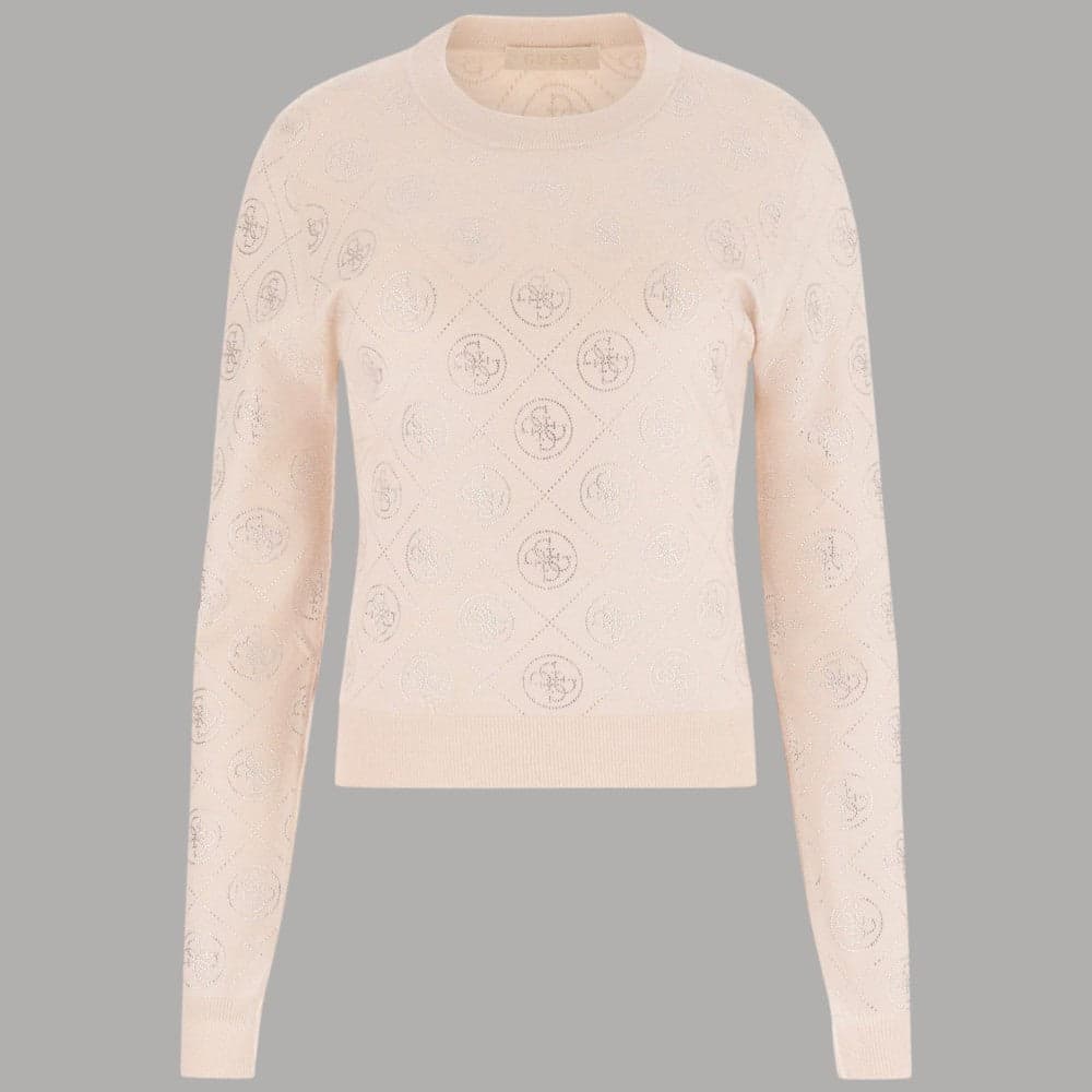 Pullover Guess 4G con Strass, Maglione Elegante Donna - 5