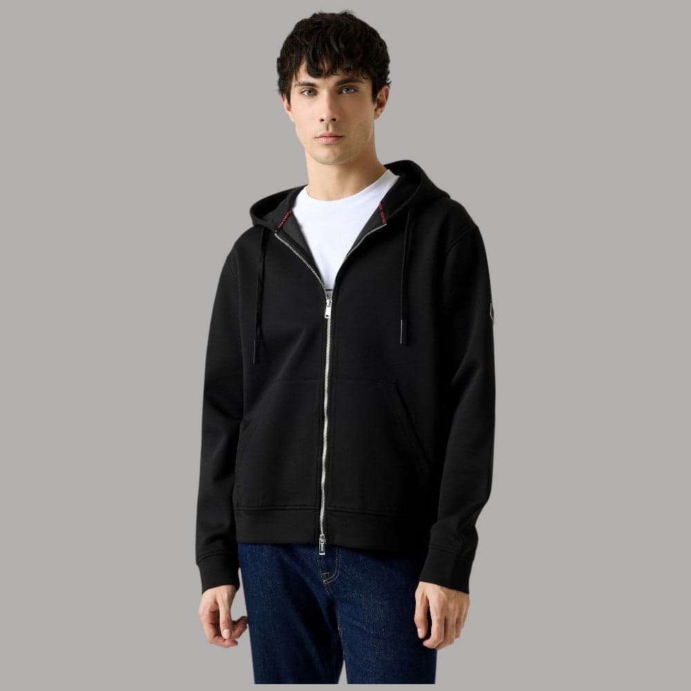 Guess Felpa Tech Nera con Cappuccio e Zip Scuba Style - 5