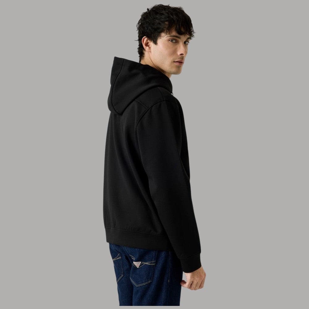 Guess Felpa Tech Nera con Cappuccio e Zip Scuba Style - 3