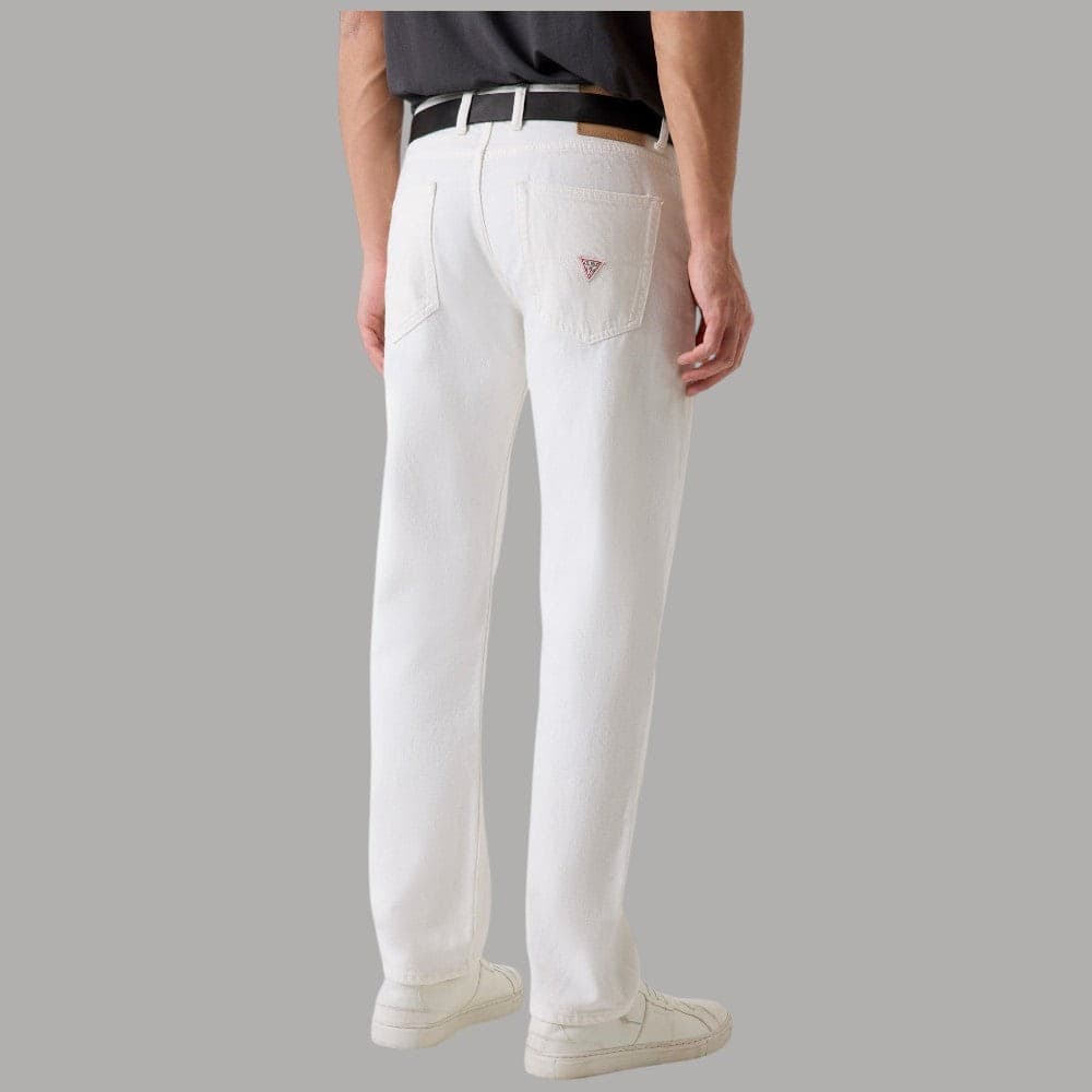 Jeans Bianchi Slim Fit Guess Uomo Vita Bassa Denim Stretch - 3