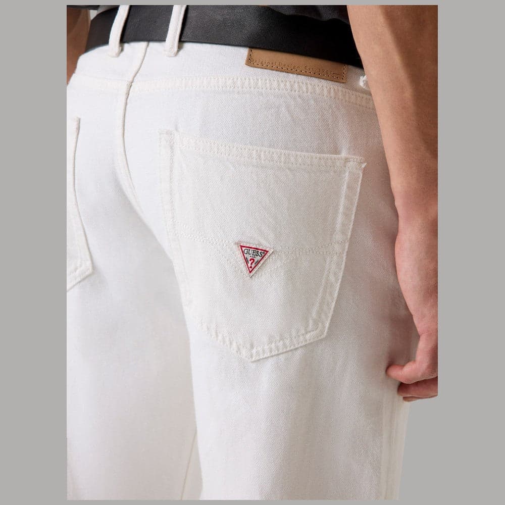 Jeans Bianchi Slim Fit Guess Uomo Vita Bassa Denim Stretch - 4