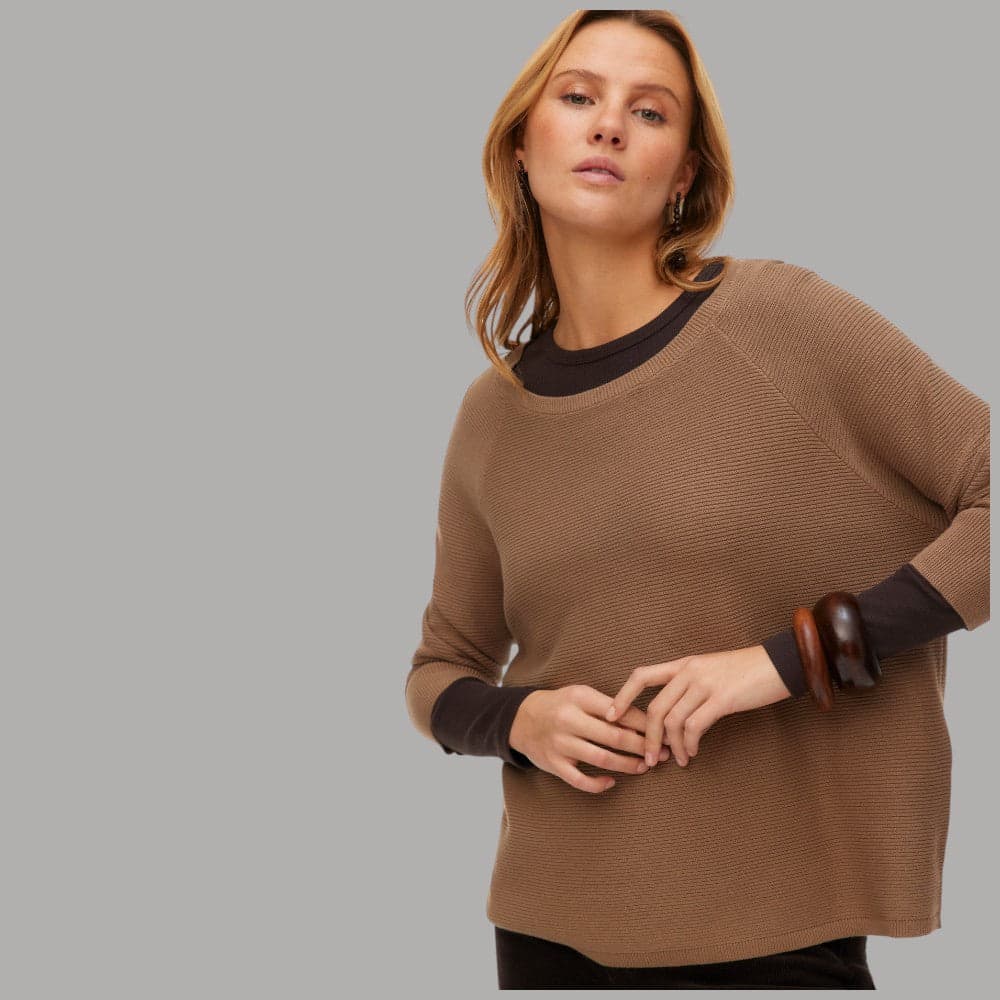 Pullover Donna Vero Moda New Nora 3/4 Cotone Scollo Barca - 6