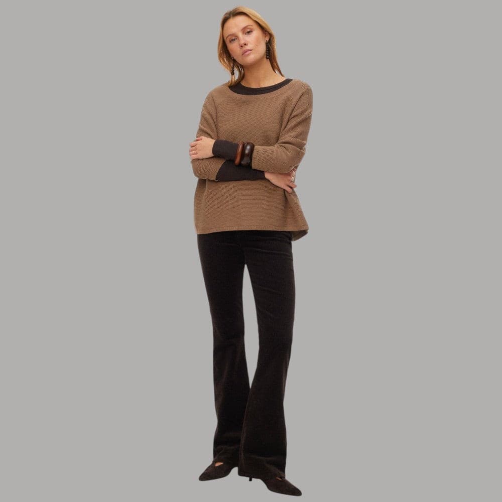 Pullover Donna Vero Moda New Nora 3/4 Cotone Scollo Barca - 7