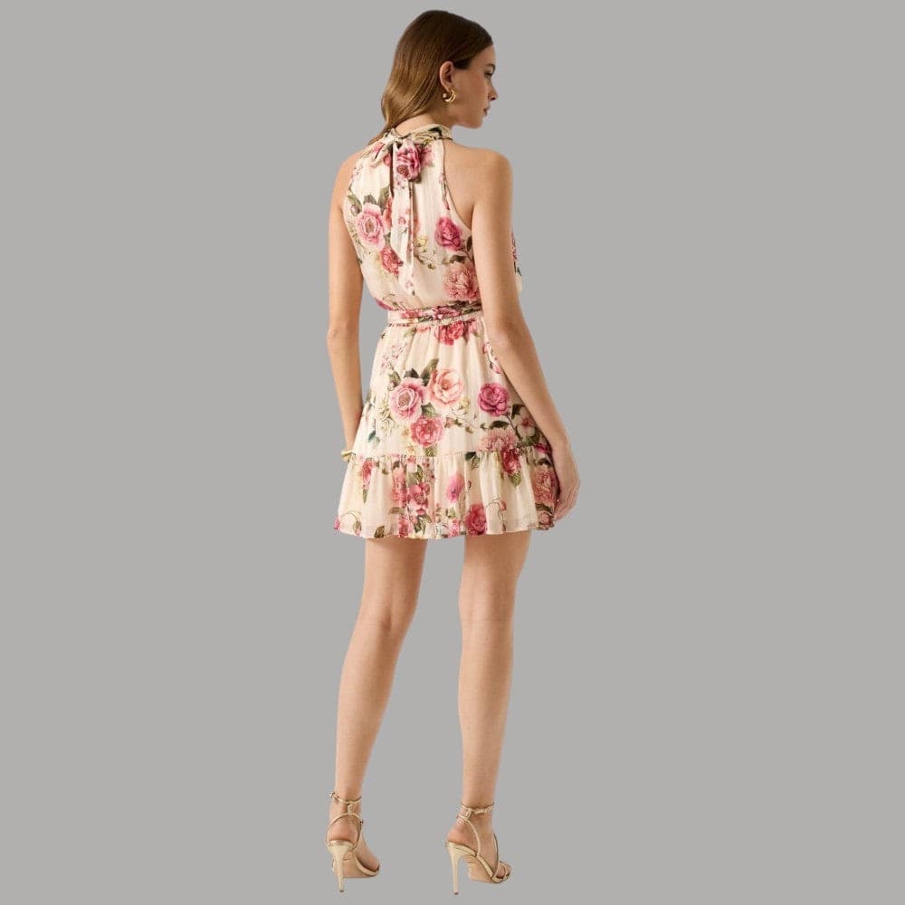 Vestito Guess Mini Floreale Chiffon, Collo Alto, A-Line - 3