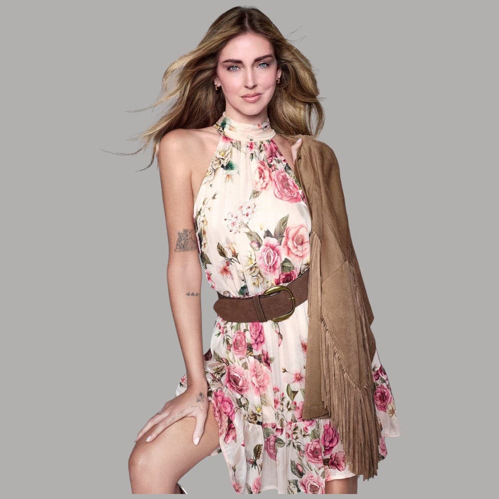 Vestito Guess Mini Floreale Chiffon, Collo Alto, A-Line - 5