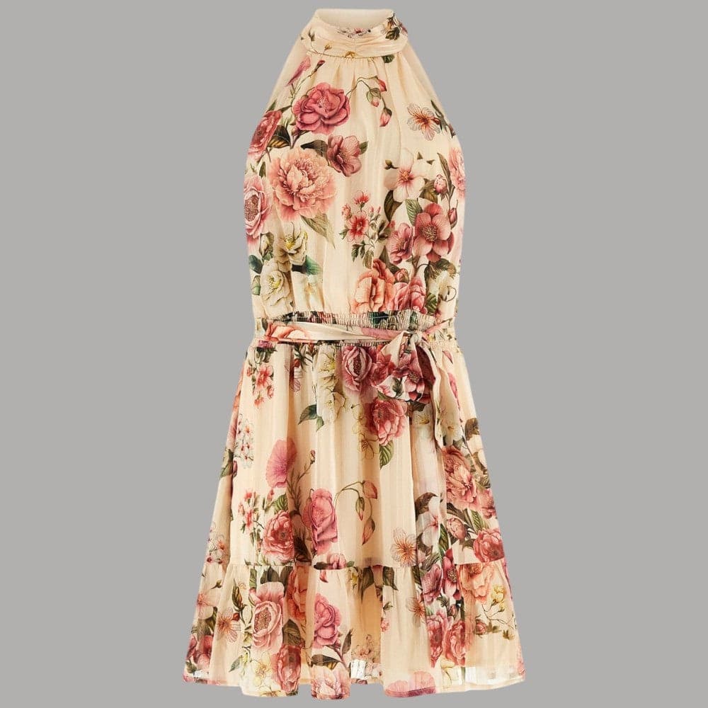Vestito Guess Mini Floreale Chiffon, Collo Alto, A-Line - 6