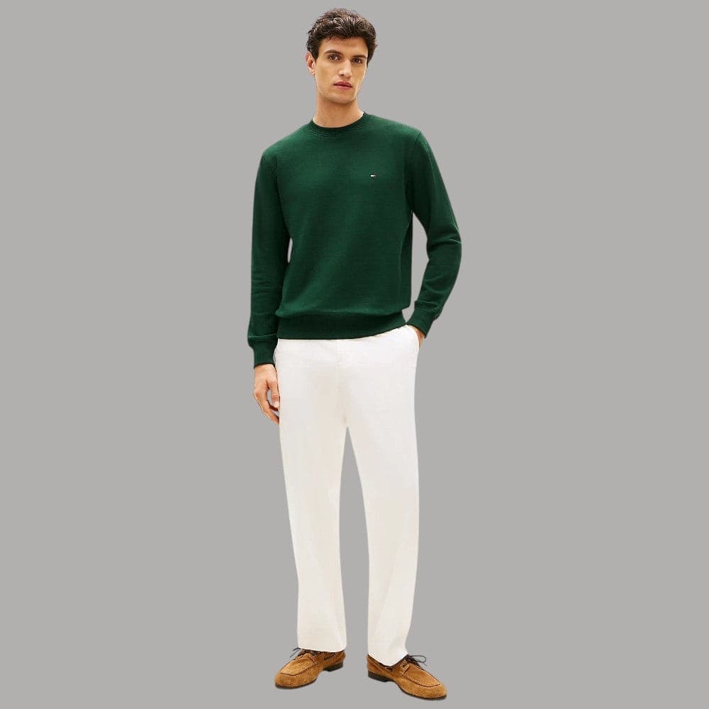Felpa Girocollo Cotone Tommy Hilfiger con Bandierina Ricamata - 2
