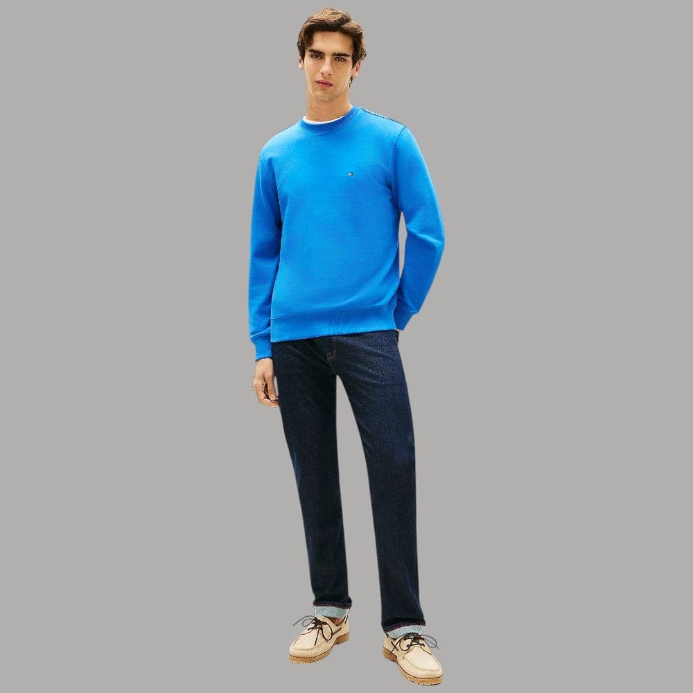 Felpa Girocollo Cotone Tommy Hilfiger con Bandierina Ricamata - 12