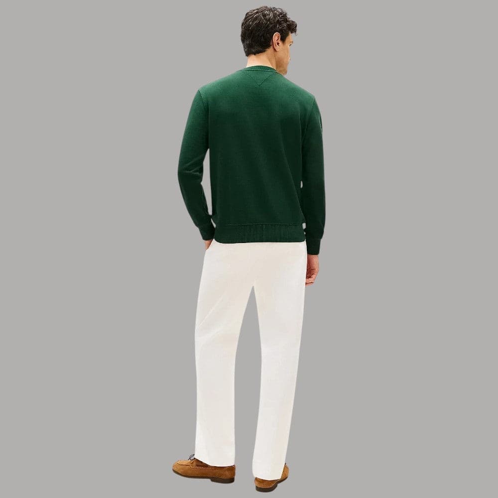 Felpa Girocollo Cotone Tommy Hilfiger con Bandierina Ricamata - 3