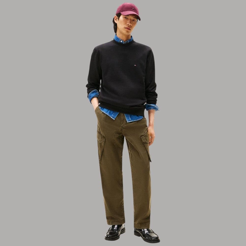 Felpa Girocollo Cotone Tommy Hilfiger con Bandierina Ricamata - 6