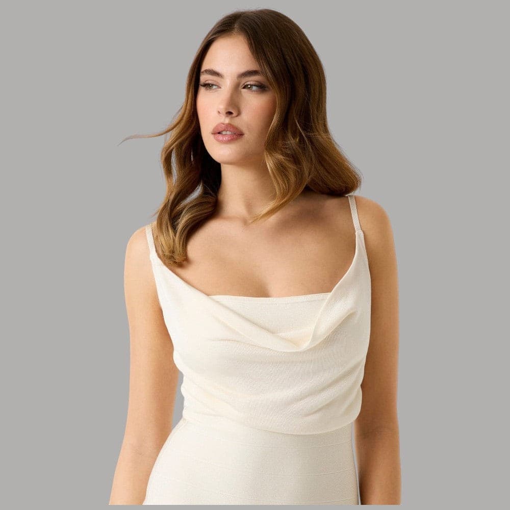 Mini Abito Guess Bandage in Viscosa Scollo U Schiena Scoperta - 11