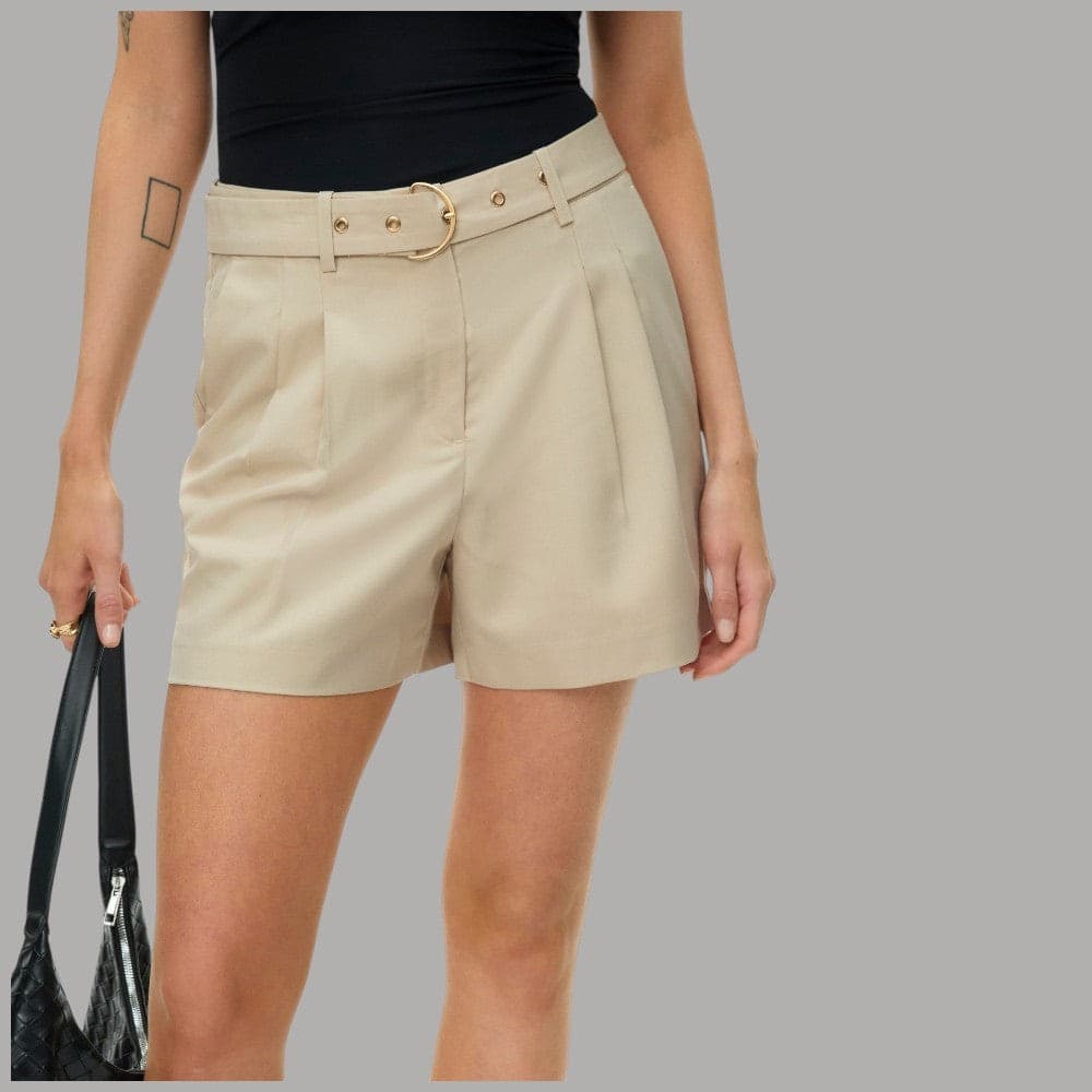 Bermuda Vero Moda Vita Alta con Cintura in Viscosa Misto Eleganza - 2