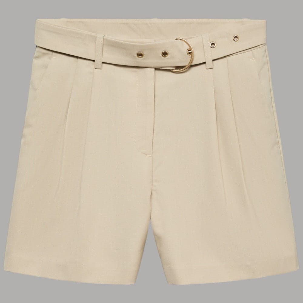 Bermuda Vero Moda Vita Alta con Cintura in Viscosa Misto Eleganza - 5