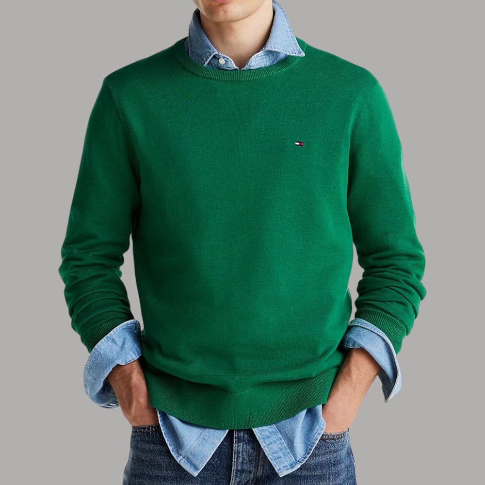 Tommy Hilfiger Pullover Cotone Regular Fit Bandierina Ricamata - 21