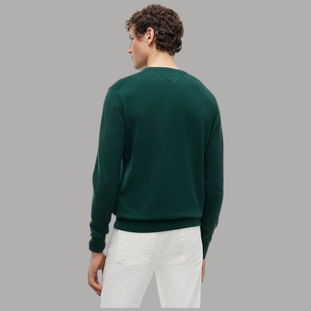 Pullover Tommy Hilfiger girocollo in cotone con bandierina ricamata - 21