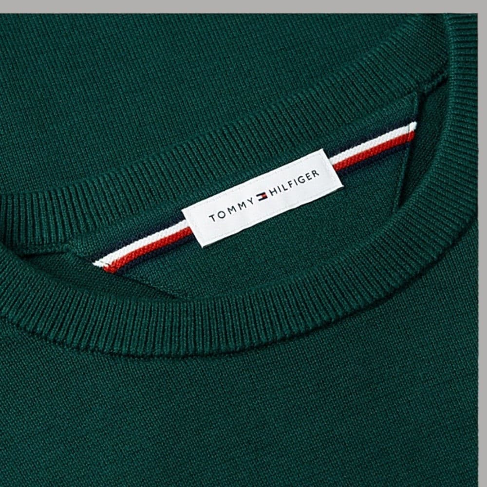 Pullover Tommy Hilfiger girocollo in cotone con bandierina ricamata - 22