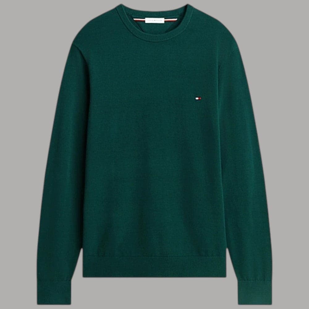 Pullover Tommy Hilfiger girocollo in cotone con bandierina ricamata - 23