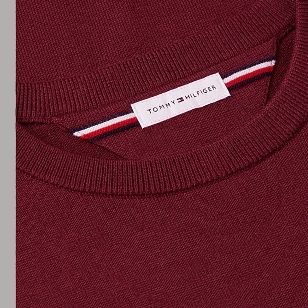 Pullover Tommy Hilfiger girocollo in cotone con bandierina ricamata - 27