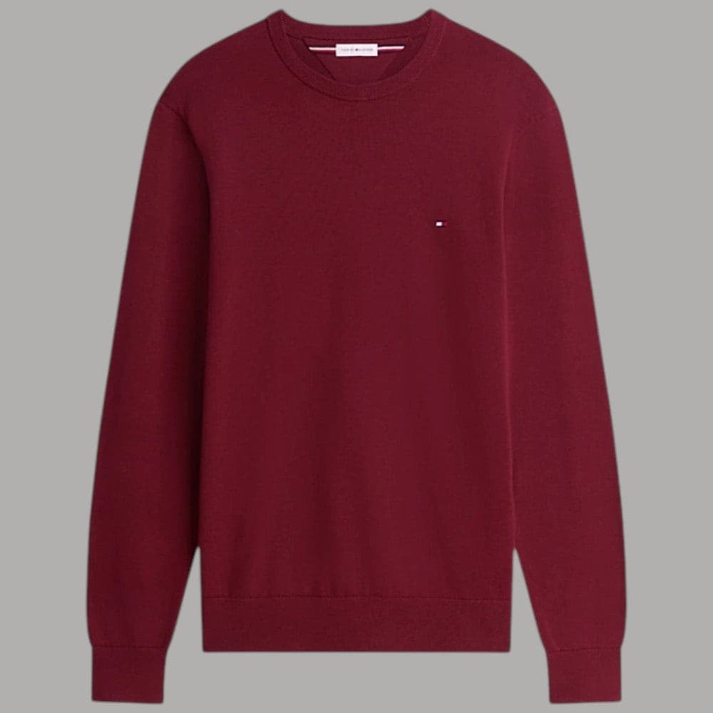 Pullover Tommy Hilfiger girocollo in cotone con bandierina ricamata - 28