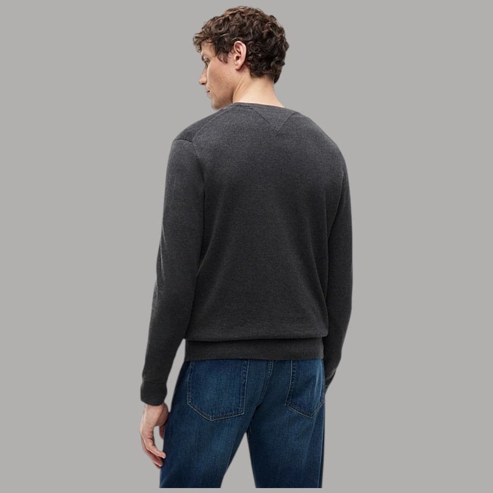 Pullover Tommy Hilfiger girocollo in cotone con bandierina ricamata - 31